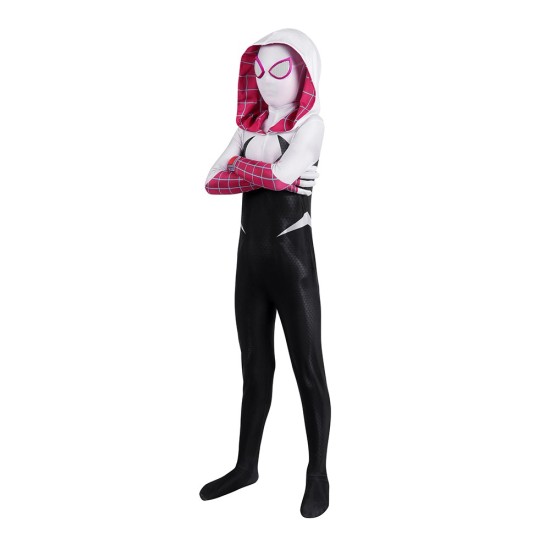 Kids Gwen Cosplay Costumes Across The Spider-Verse Gwen Halloween Suit