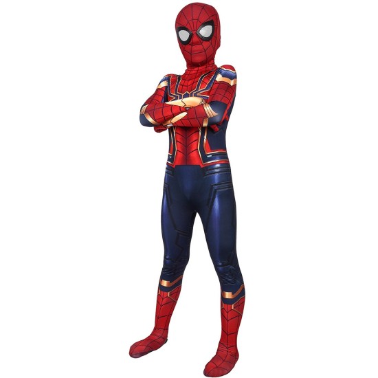 Kids Iron Spider-Man Suit Avengers SuperHero Cosplay Costumes For Children