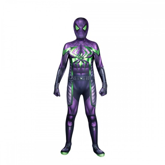 Kids Spider-Man Miles Morales Cosplay Costumes Purple Reign Halloween Suit