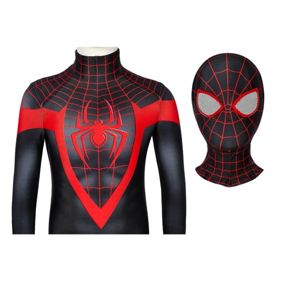 Kids Spider-man Miles Morales PS5 Cosplay Suit Children Halloween Cosplay Jumpsuit