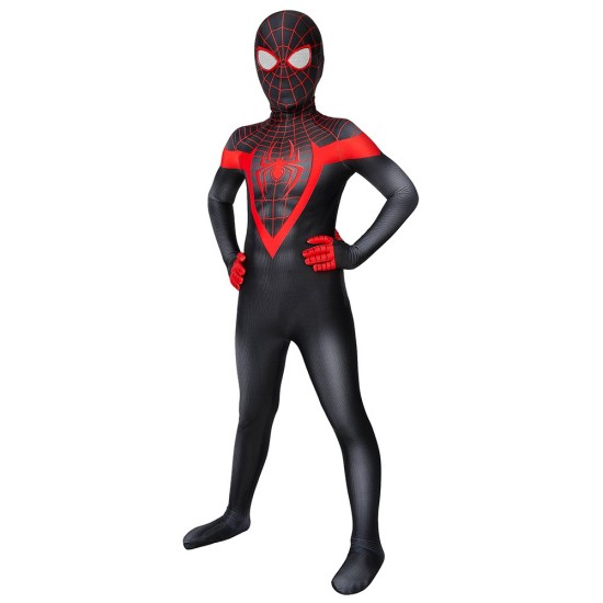 Kids Spider-man Miles Morales PS5 Cosplay Suit Children Halloween Cosplay Jumpsuit