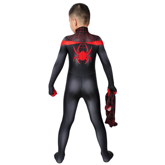 Kids Spider-man Miles Morales PS5 Cosplay Suit Children Halloween Cosplay Jumpsuit