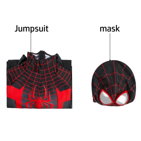 Kids Spider-man Miles Morales PS5 Cosplay Suit Children Halloween Cosplay Jumpsuit