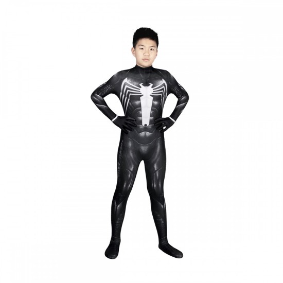 Kids Venom Cosplay Costumes Spiderman 2 Halloween Suit