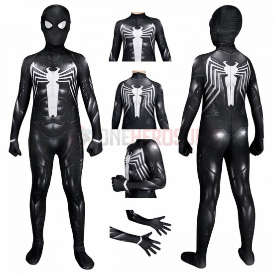 Kids Venom Cosplay Costumes Spiderman 2 Halloween Suit