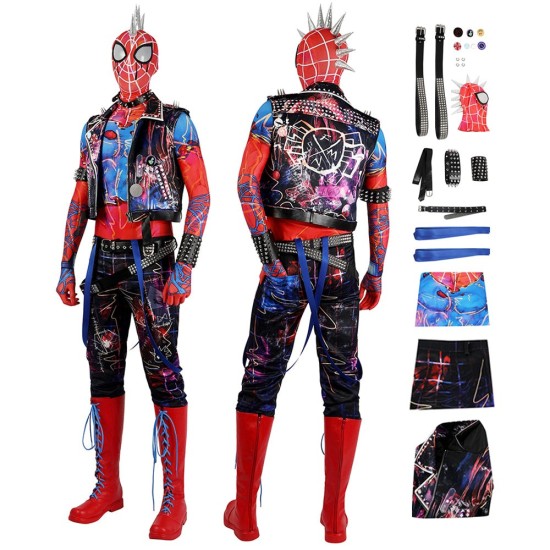 Spider-Punk Spider-man Cosplay Costumes Hobart Brown Suits